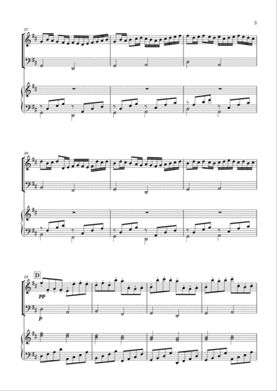 Canon in D for Oboe, Cello and Piano Small Ensemble scores gallery preview page 3