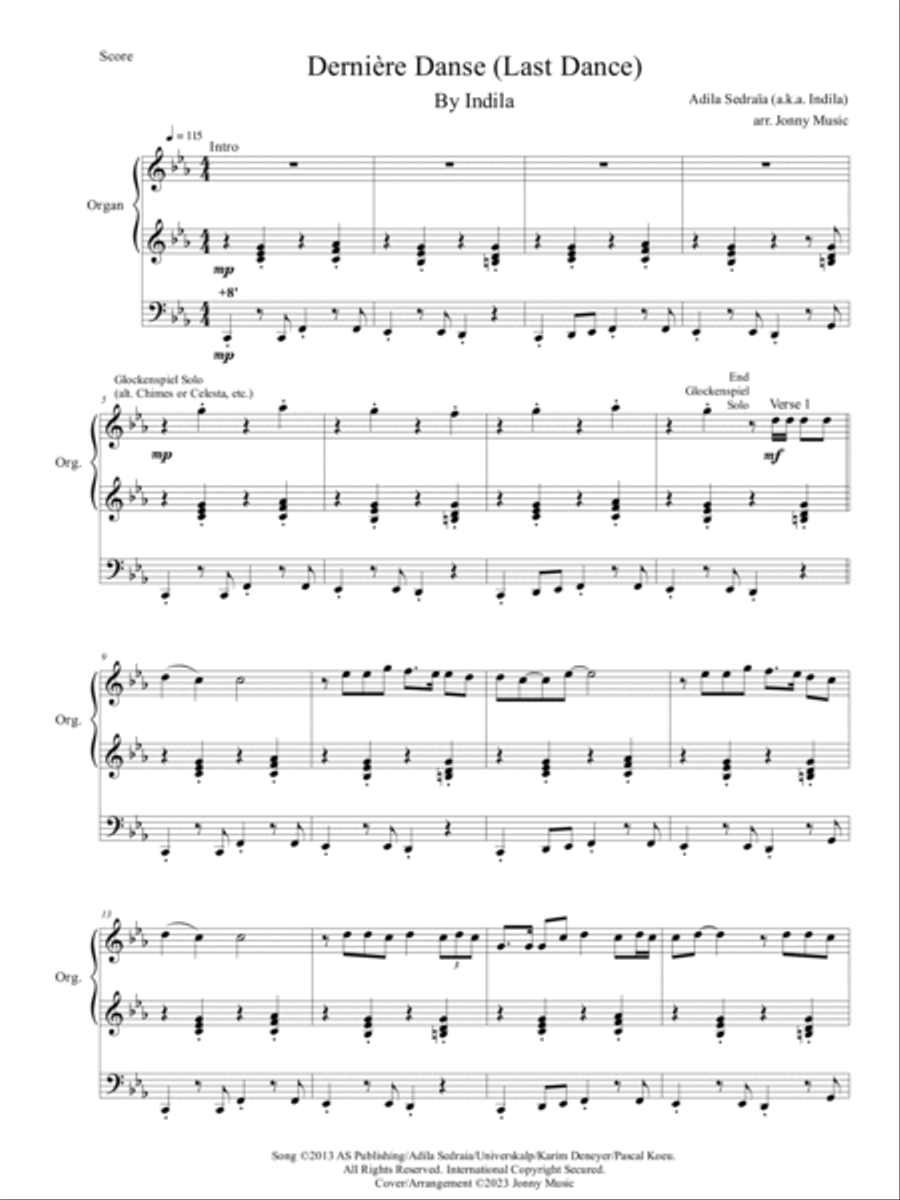 Derniere Danse Organ Solo scores gallery preview page 2