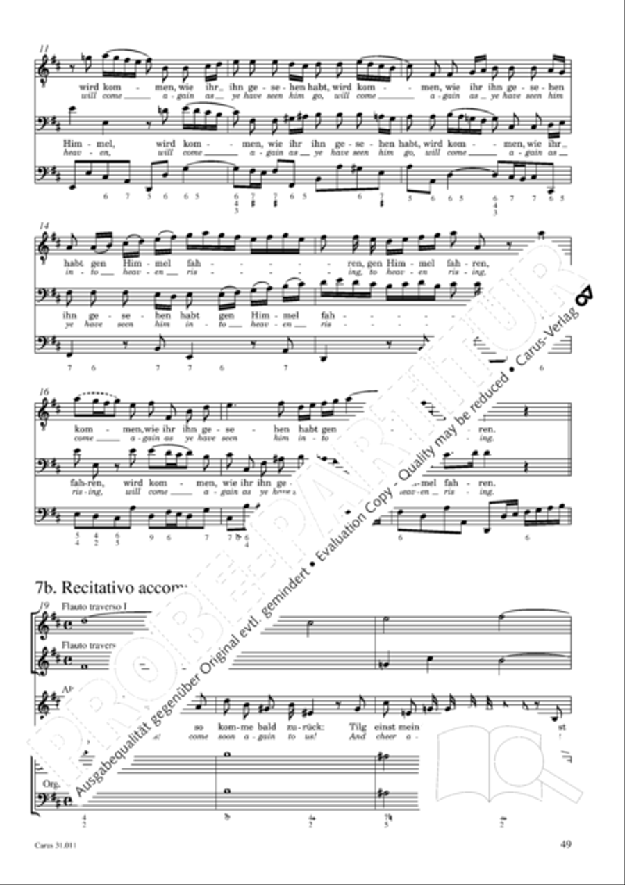 Lobet Gott in seinen Reichen (Himmelfahrtsoratorium) 4-Part scores gallery preview page 50