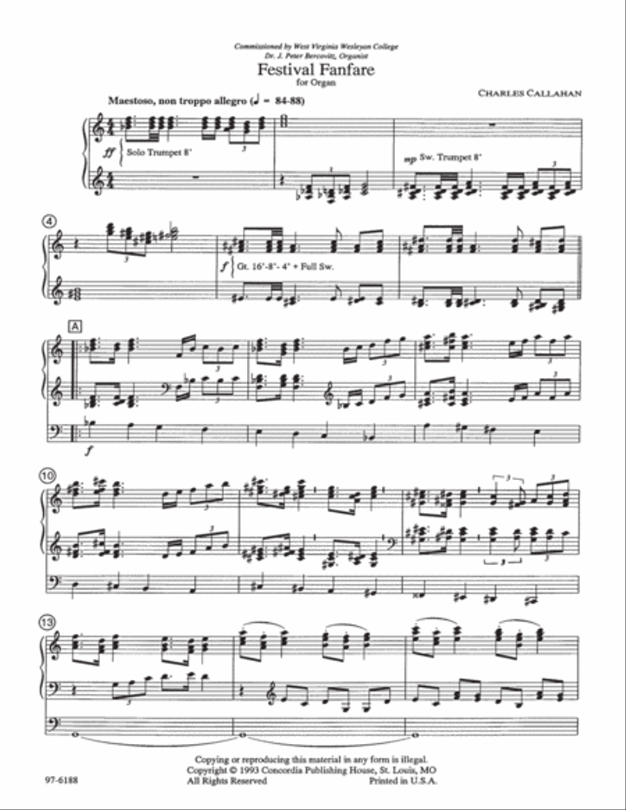 Festival Fanfare for Organ