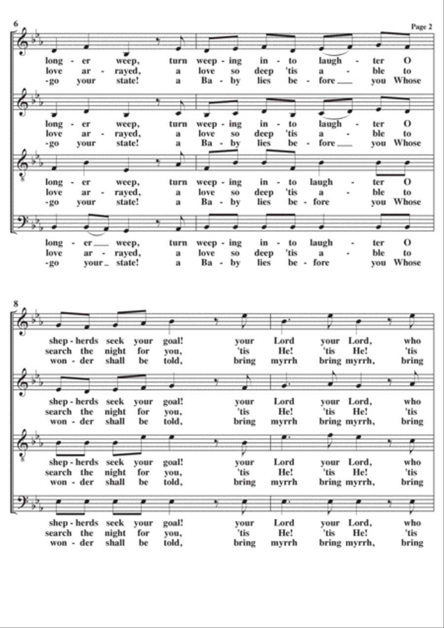 O Leave Your Sheep A Cappella SATB O Leave Your Sheep A Cappella SATB 4-Part scores gallery preview page 2