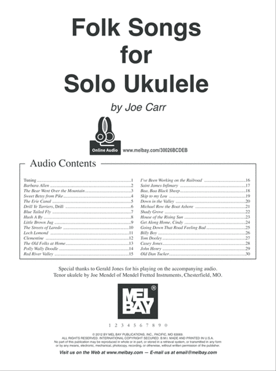 Folk Songs For Solo Ukulele image number null