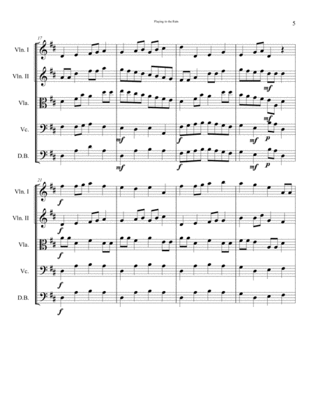 Playing in the Rain. Early-intermediate string orchestra. SCORE & PARTS image number null