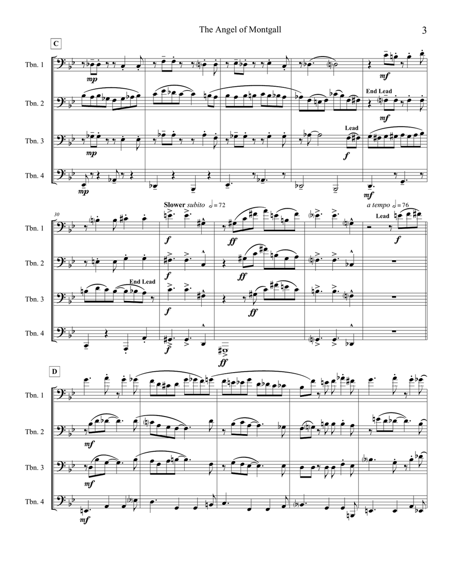 The Angel of Montgall The Angel of Montgall Brass Quartet scores gallery preview page 3