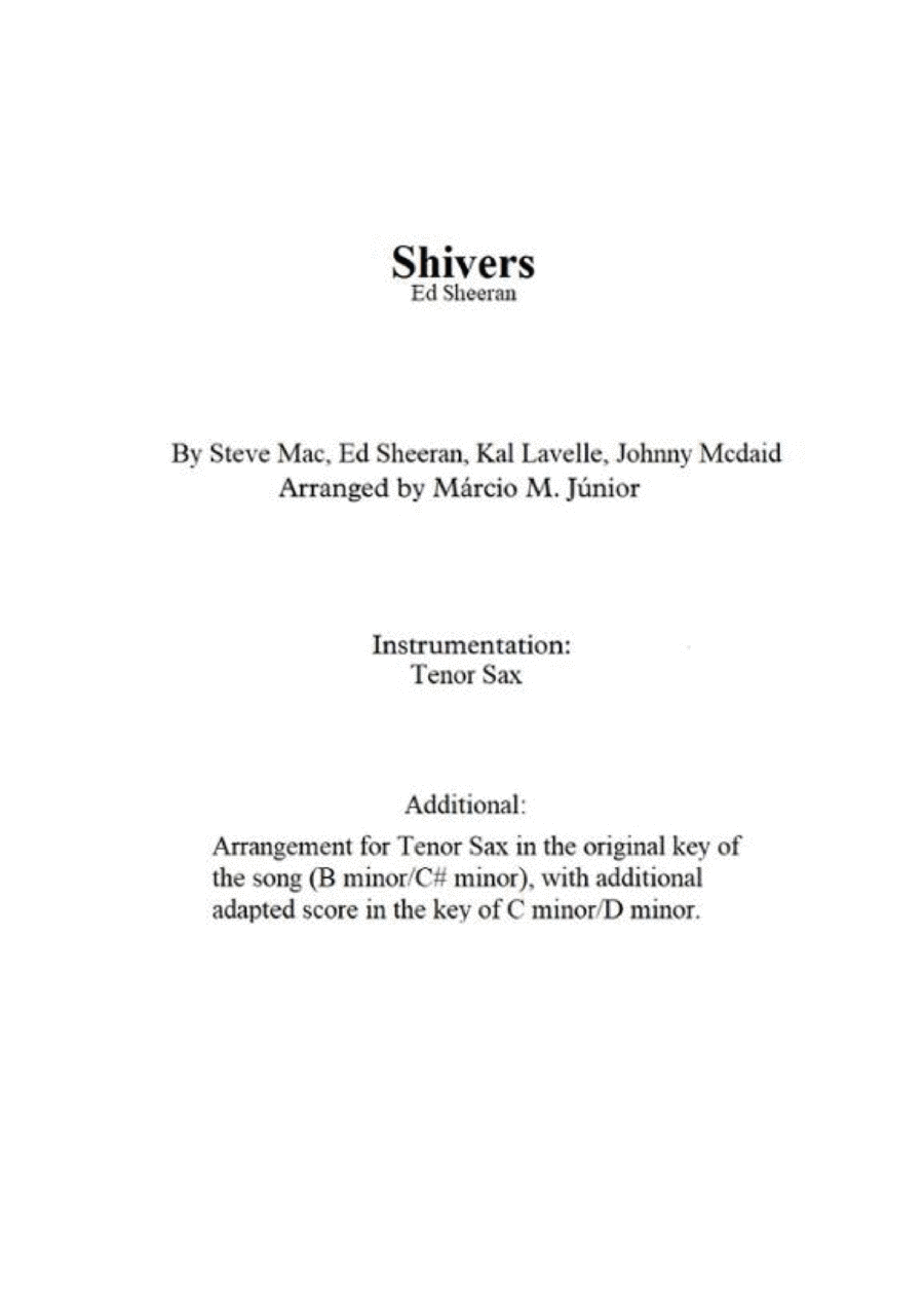 Shivers Shivers Tenor Saxophone scores gallery preview page 1