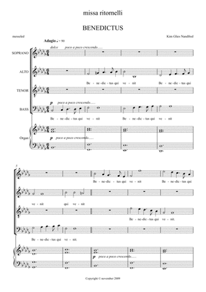 "5.Benedictus" from Missa Ritornelli for solo-soprano, mixed choir & organ