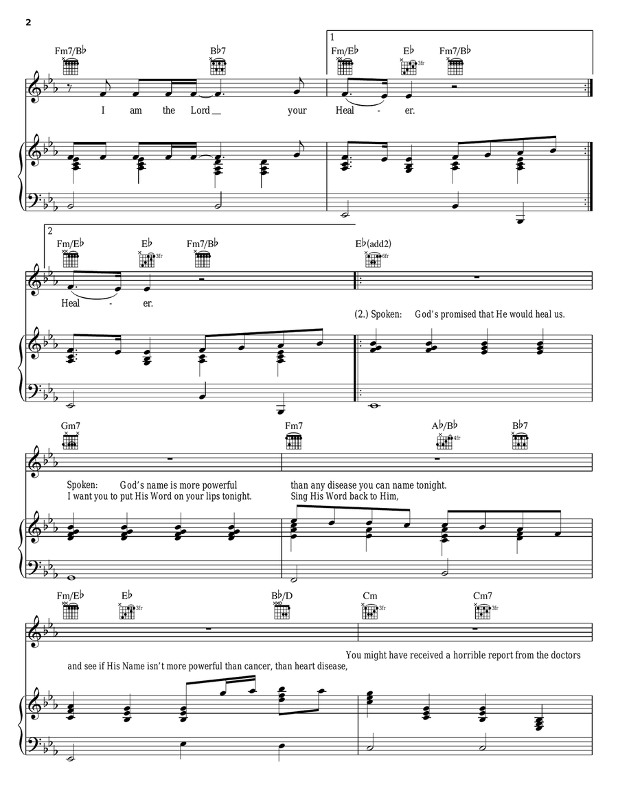 I Am The God That Healeth Thee Piano, Vocal, Guitar scores gallery preview page 2