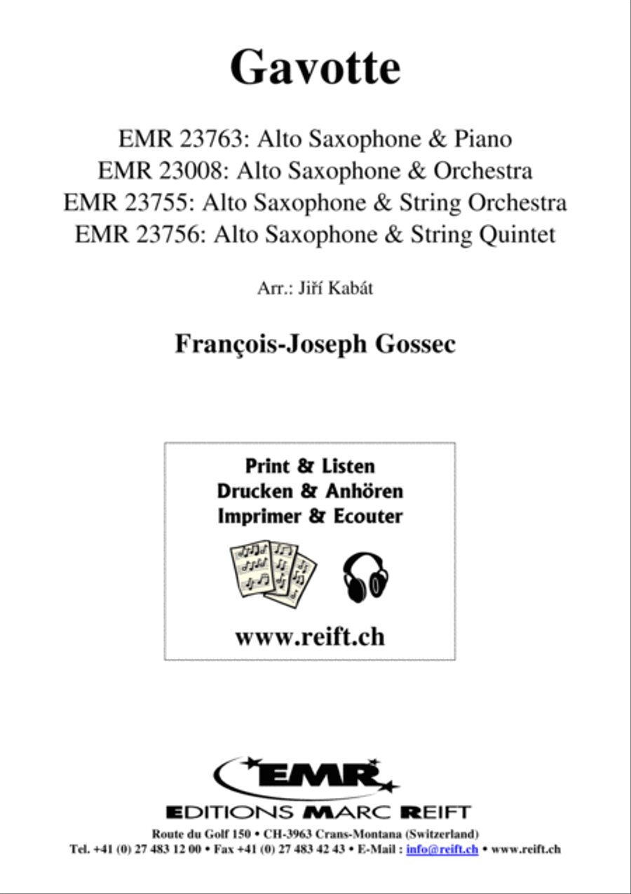 Gavotte Alto Saxophone scores gallery preview page 1