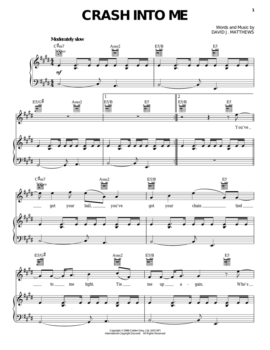 Crash Into Me Acoustic Guitar scores gallery preview page 1
