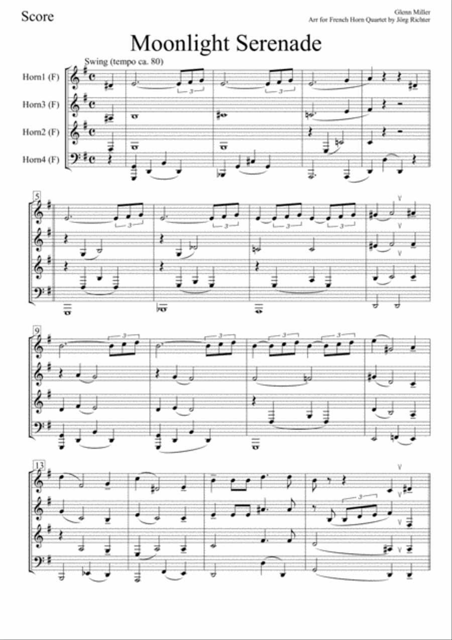 Moonlight Serenade Moonlight Serenade Brass Quartet scores gallery preview page 2