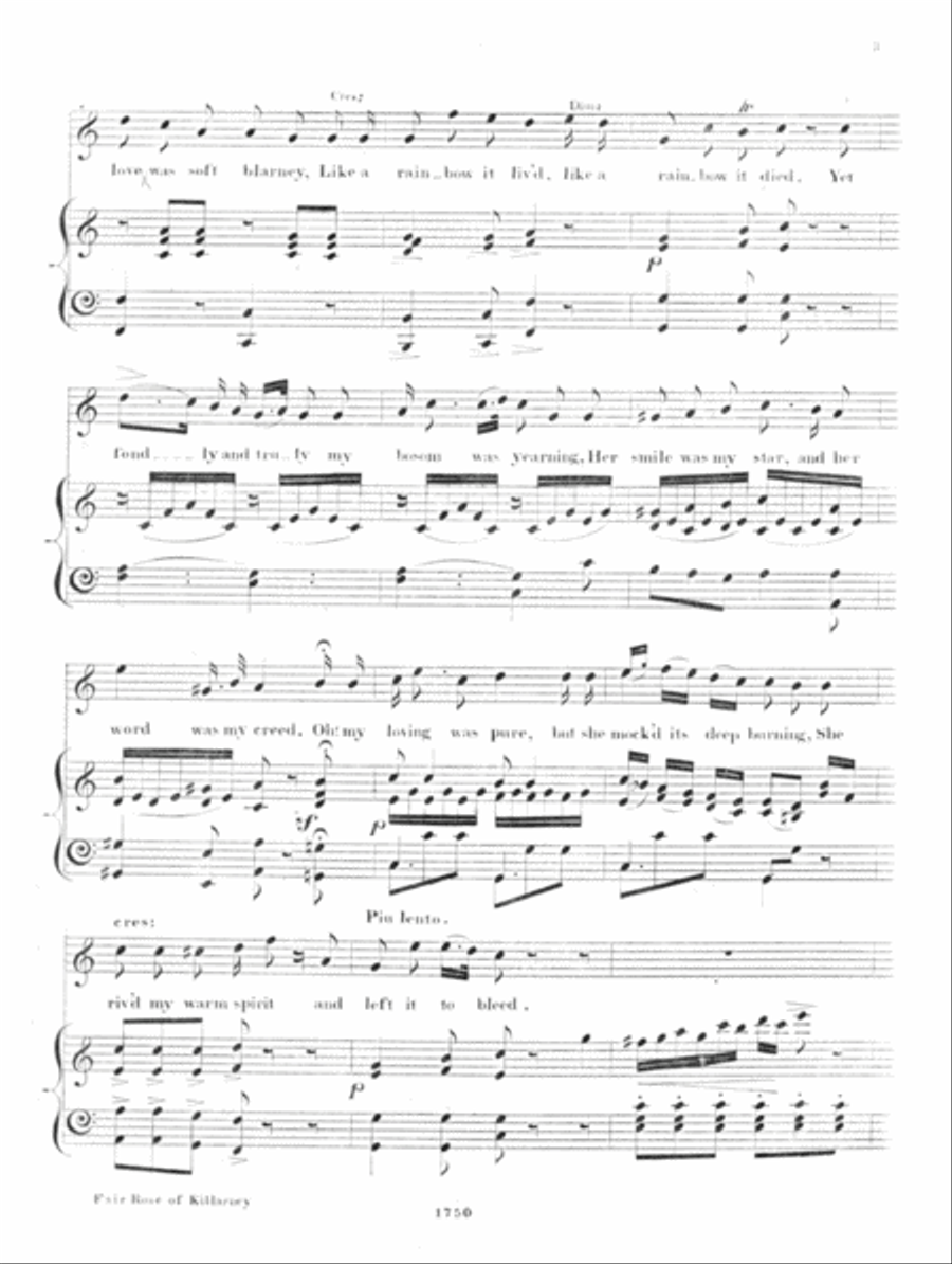 The Air Rose of Killarney. Ballad Voice scores gallery preview page 3