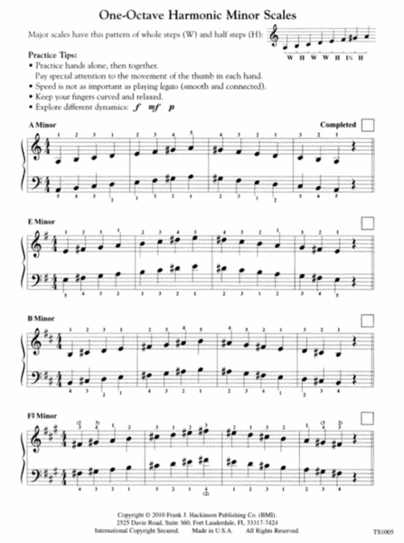 One-Octave Harmonic Minor Scales and Arpeggios