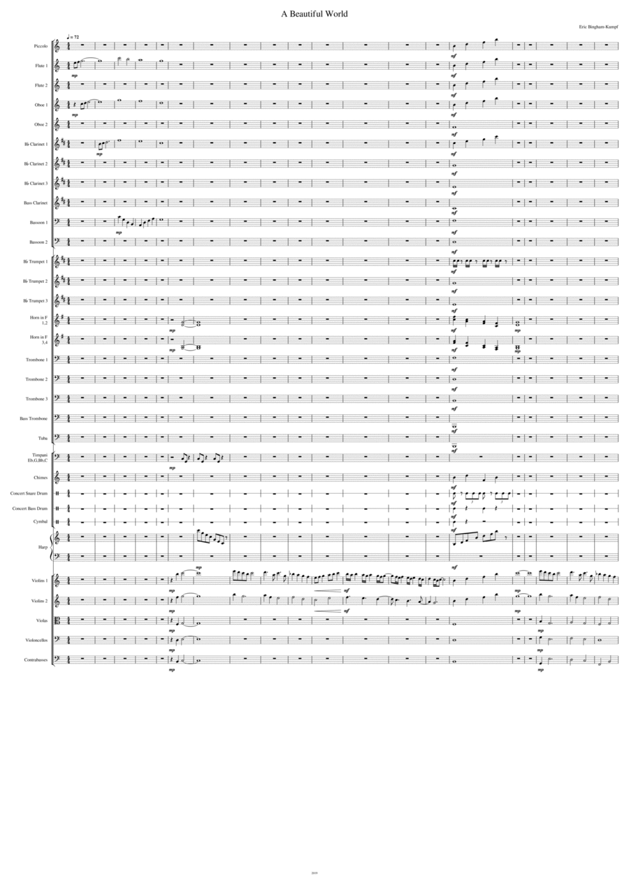 A Beautiful World A Beautiful World Full Orchestra scores gallery preview page 1