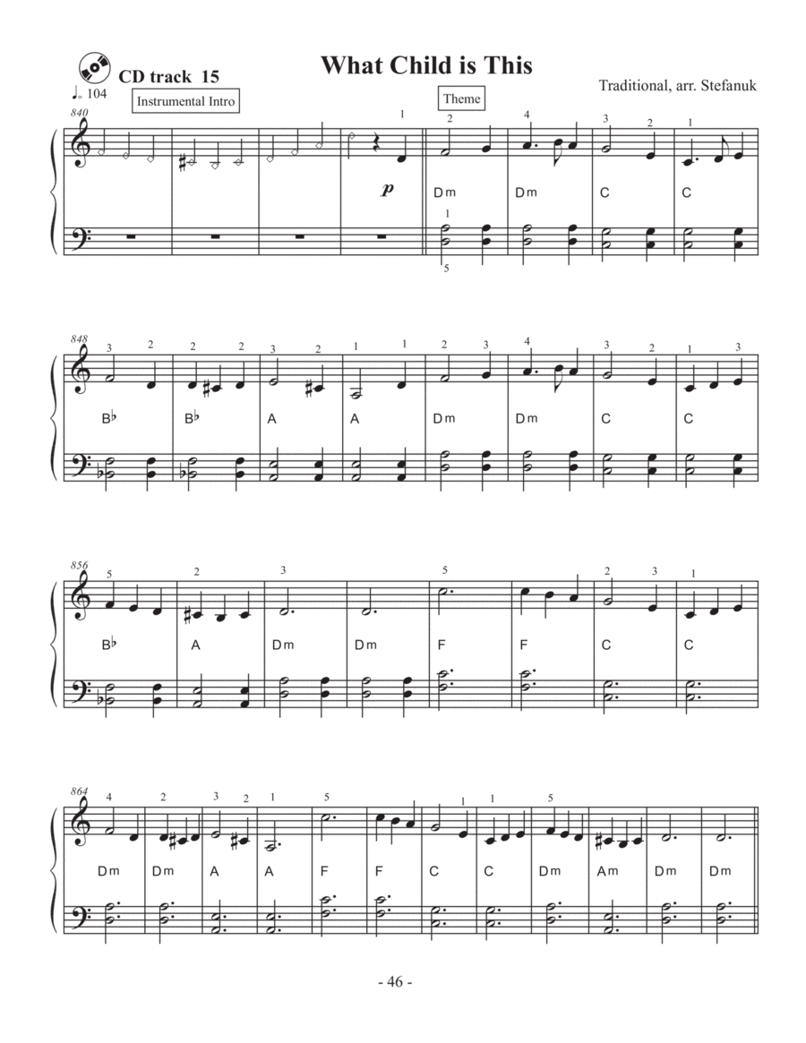 What Child is This, very easy piano Easy Piano scores gallery preview page 1