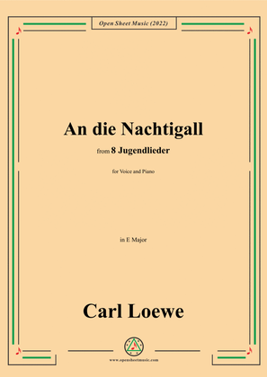 Book cover for Loewe-An die Nachtigall,in B Major,for Voice and Piano