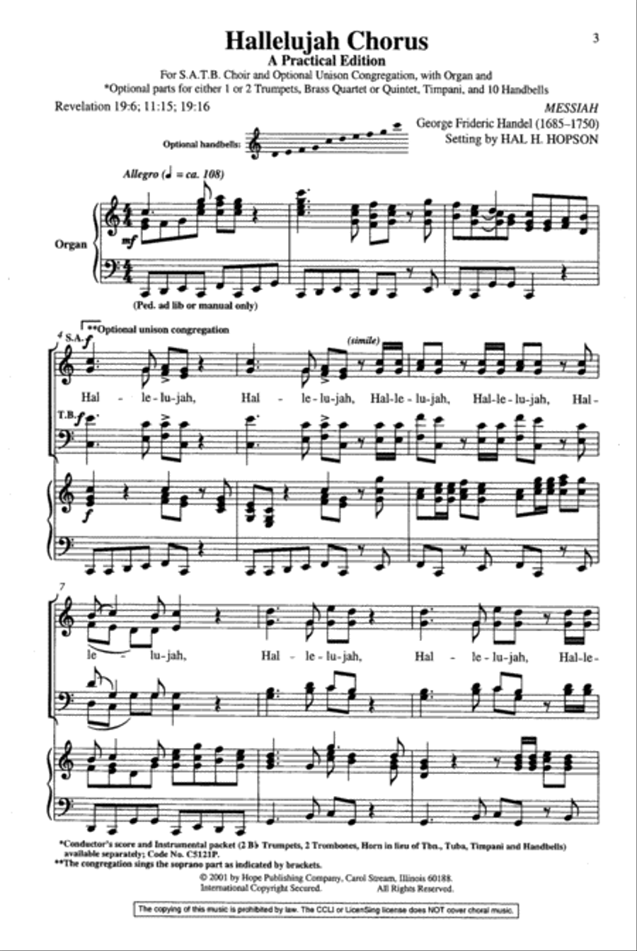 Hallelujah Chorus 4-Part scores gallery preview page 2