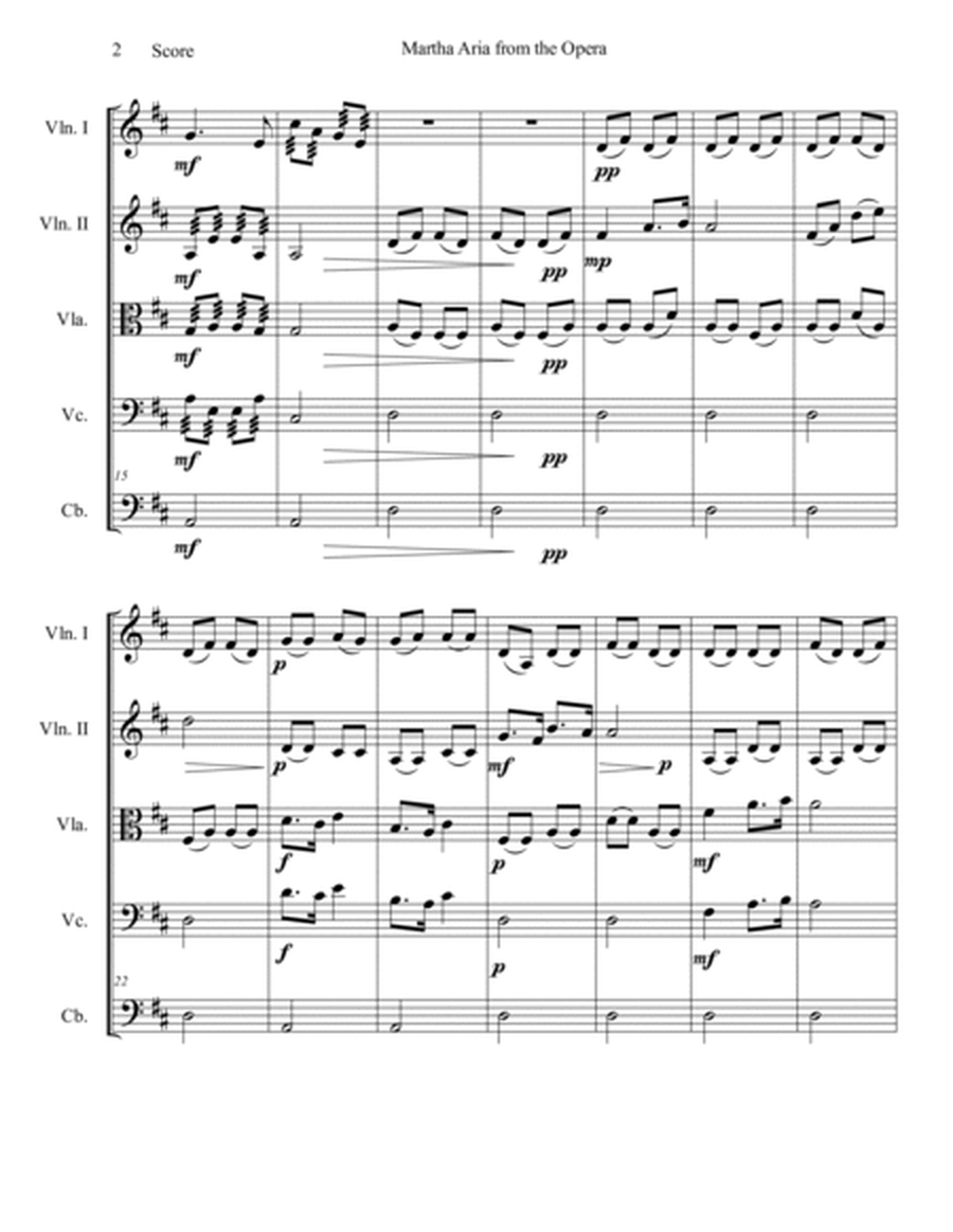 "Martha"- Aria Arranged For String Orchestra image number null