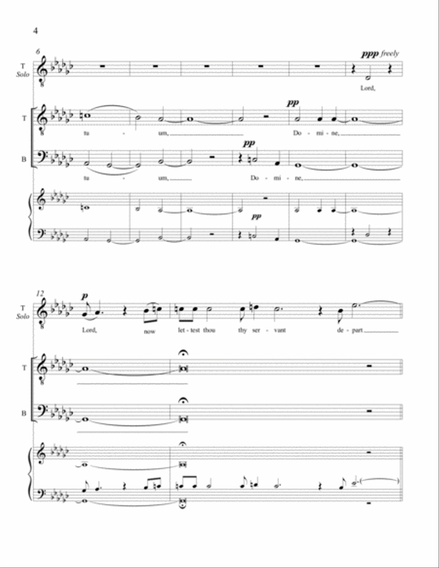 Nunc dimittis 4-Part scores gallery preview page 3