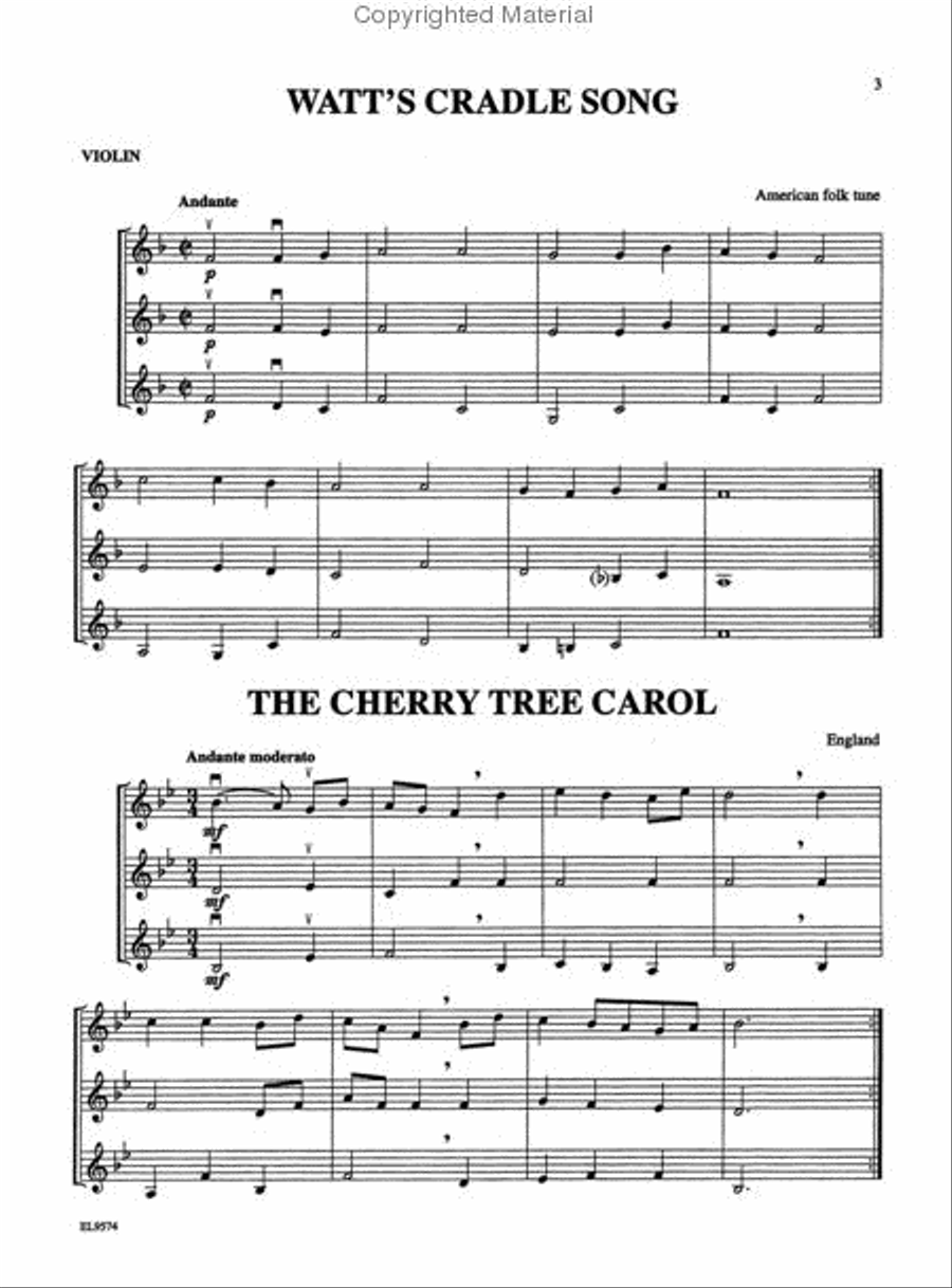 Christmas Trios For All (Violin) Small Ensemble scores gallery preview page 2
