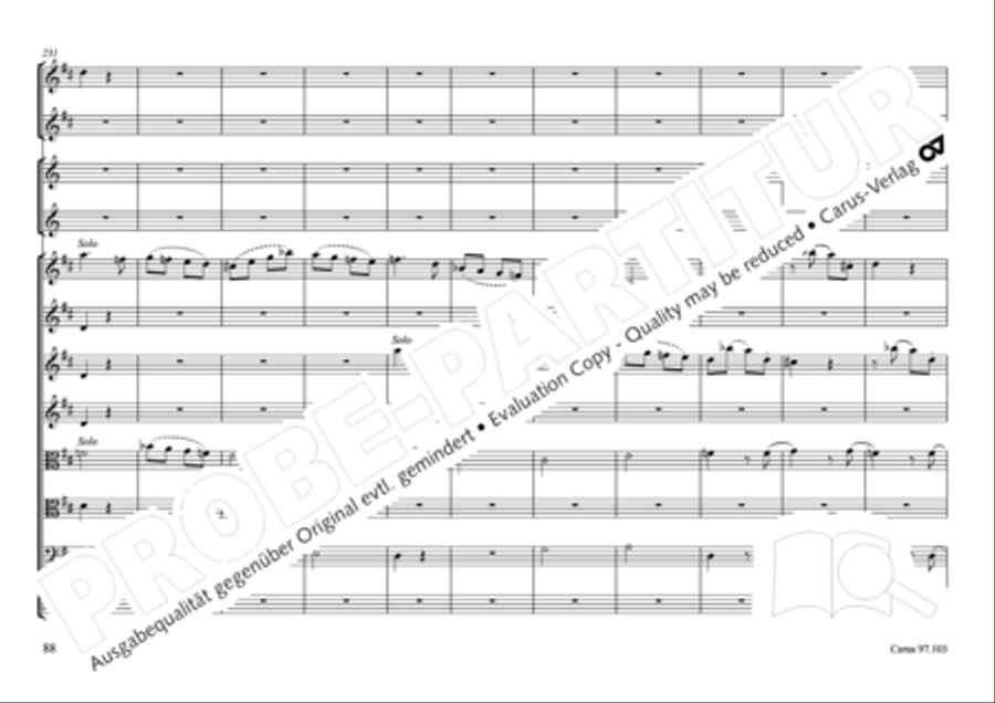 Concertone in D major Horn scores gallery preview page 89