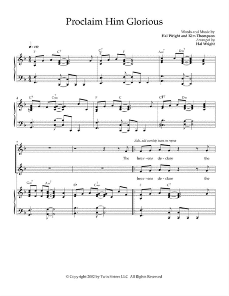 Proclaim Him Glorious Voice scores gallery preview page 1