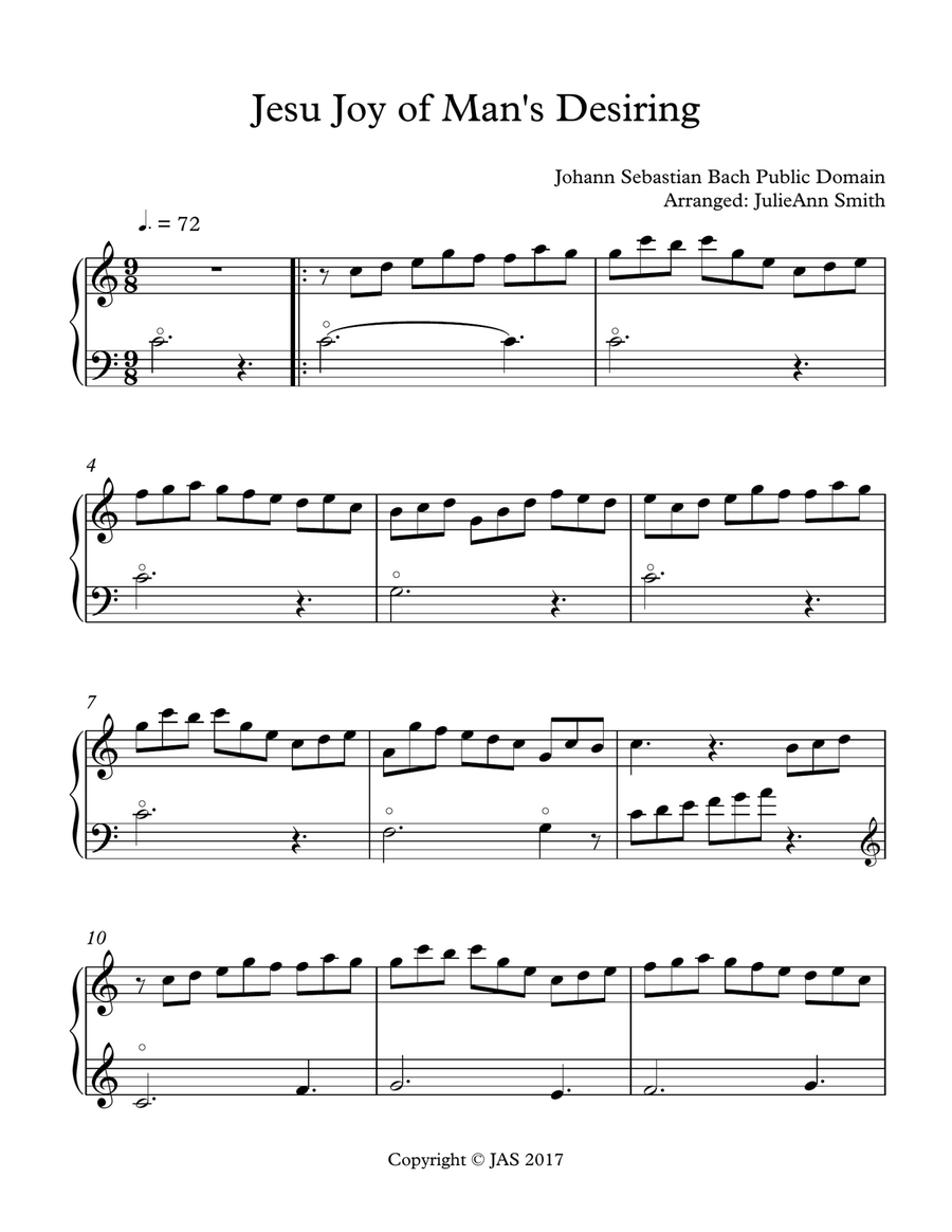 Jesu Joy of Man's Desiring Harp scores gallery preview page 1