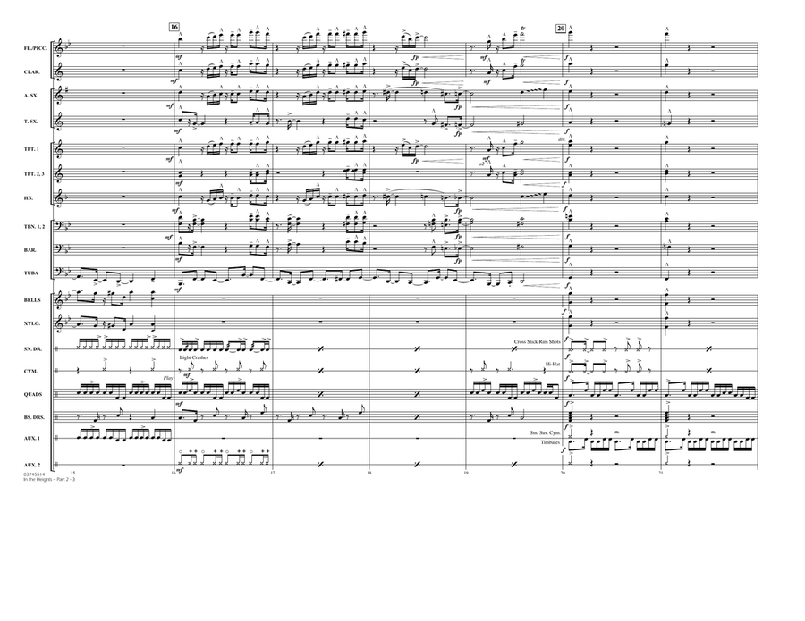 In The Heights: Part 2 (The Club) - Full Score Marching Band scores gallery preview page 3