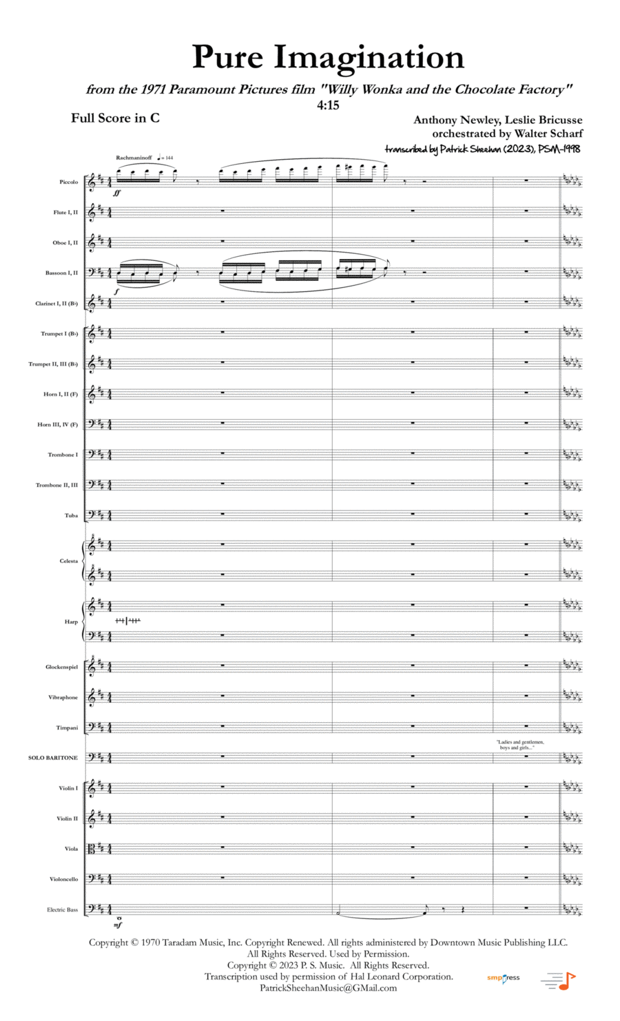 Pure Imagination Full Orchestra scores gallery preview page 1