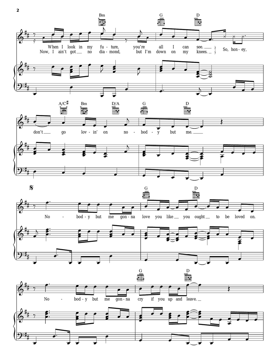 Nobody But Me Nobody But Me Piano, Vocal, Guitar scores gallery preview page 2
