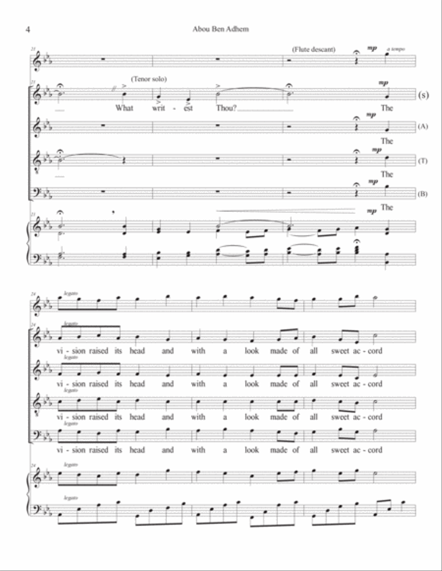 Abou Ben Adhem Small Ensemble scores gallery preview page 4