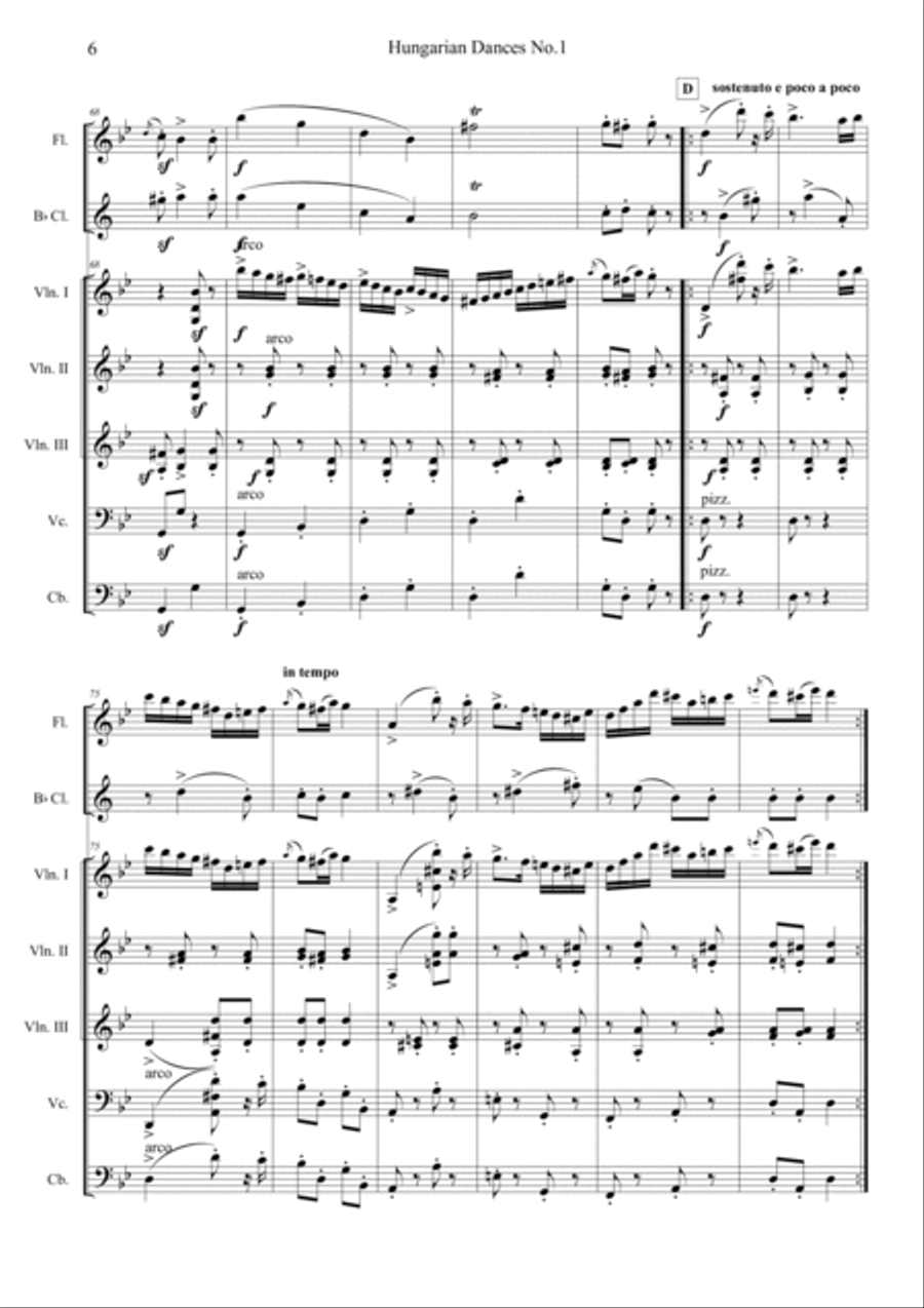 Hungarian Dances No.1 in G minor, Allegro molto Orchestra scores gallery preview page 6