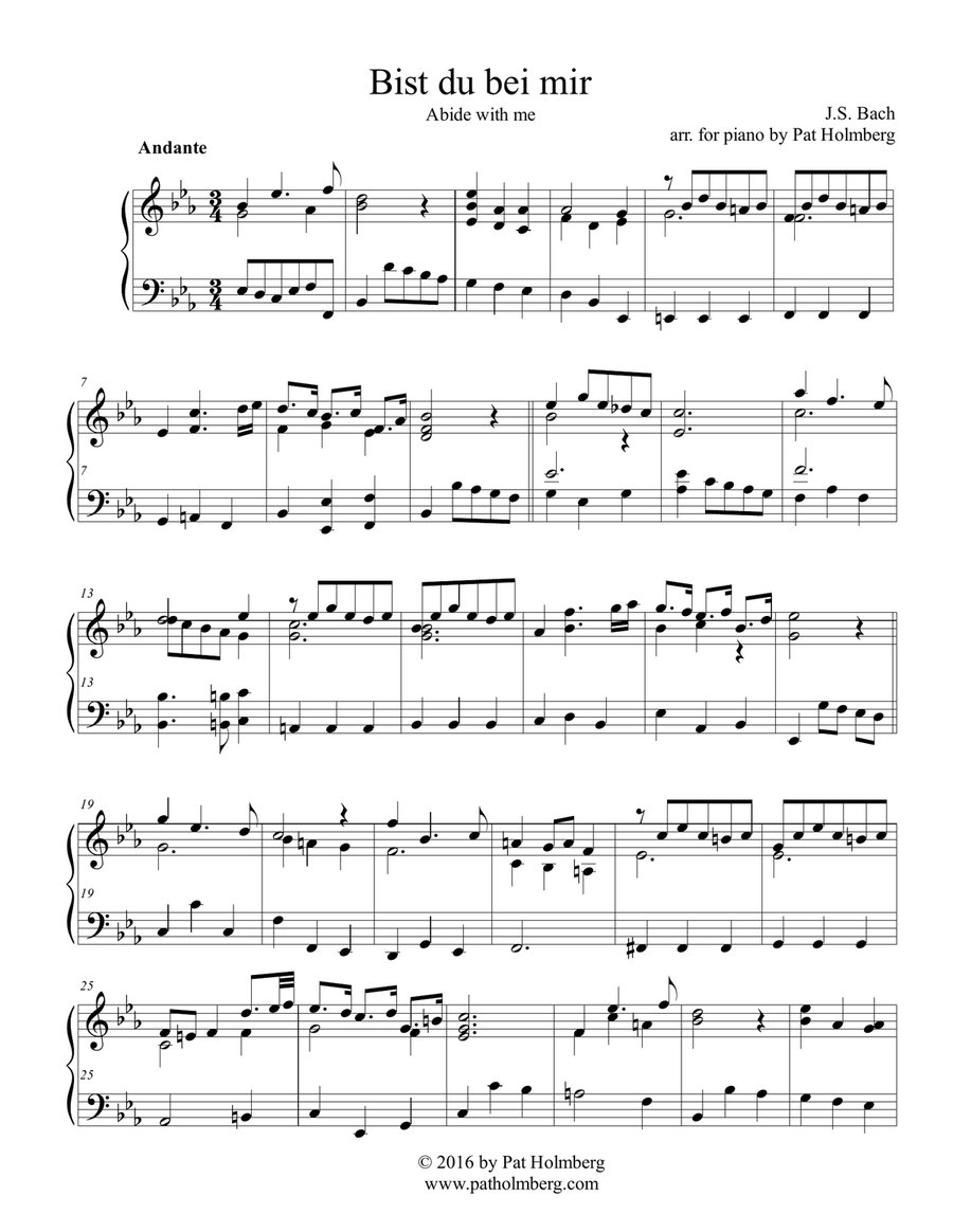 Bist du Bei Mir - for piano