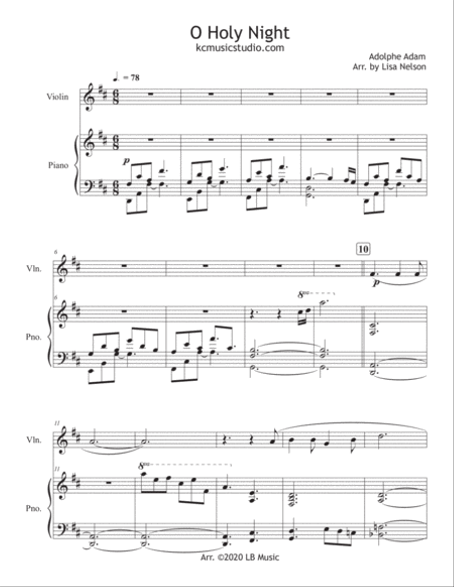 O Holy Night - Advanced Violin and Piano Violin Solo scores gallery preview page 2