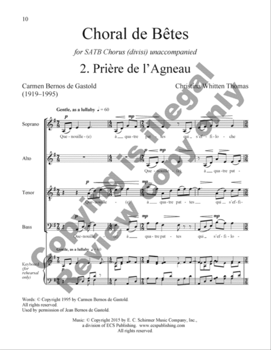 Choral de Bêtes Choral de Bêtes Divisi scores gallery preview page 9