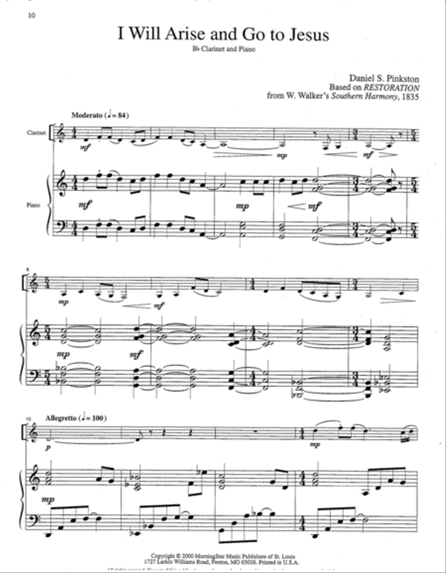 Three Hymns for Clarinet and Piano Clarinet Solo scores gallery preview page 4