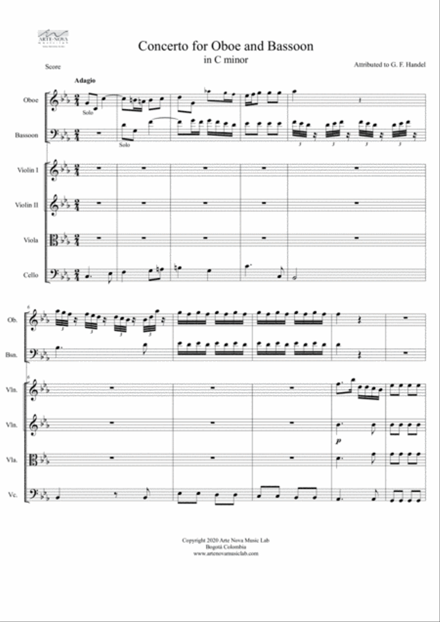 Concerto for Oboe and Bassoon in C minor. String Orchestra scores gallery preview page 3