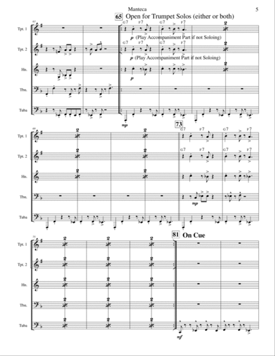 Manteca Brass Quintet scores gallery preview page 5