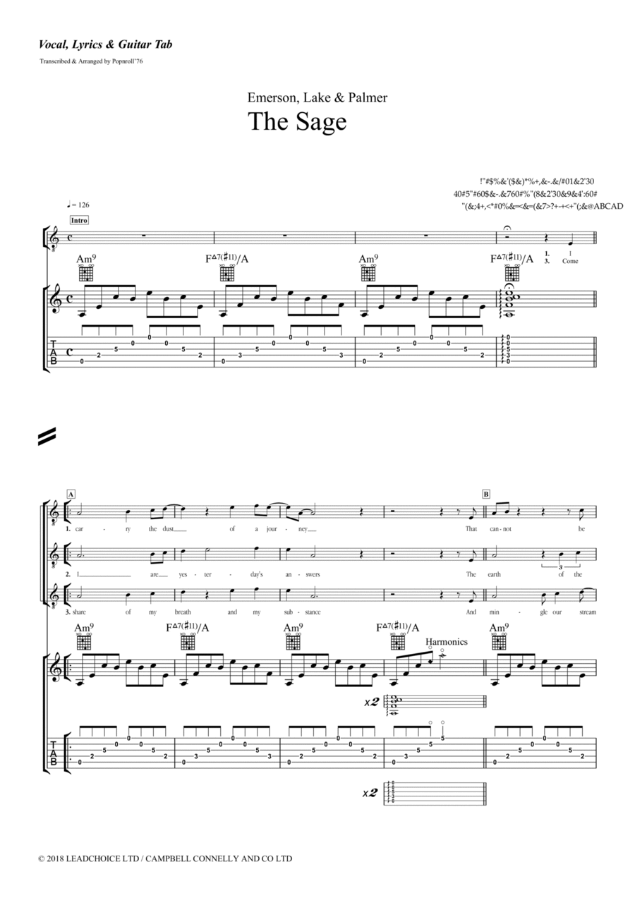 The Sage Acoustic Guitar scores gallery preview page 1