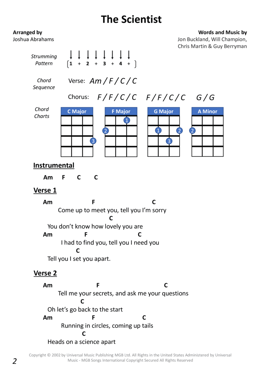 The Scientist Ukulele scores gallery preview page 1