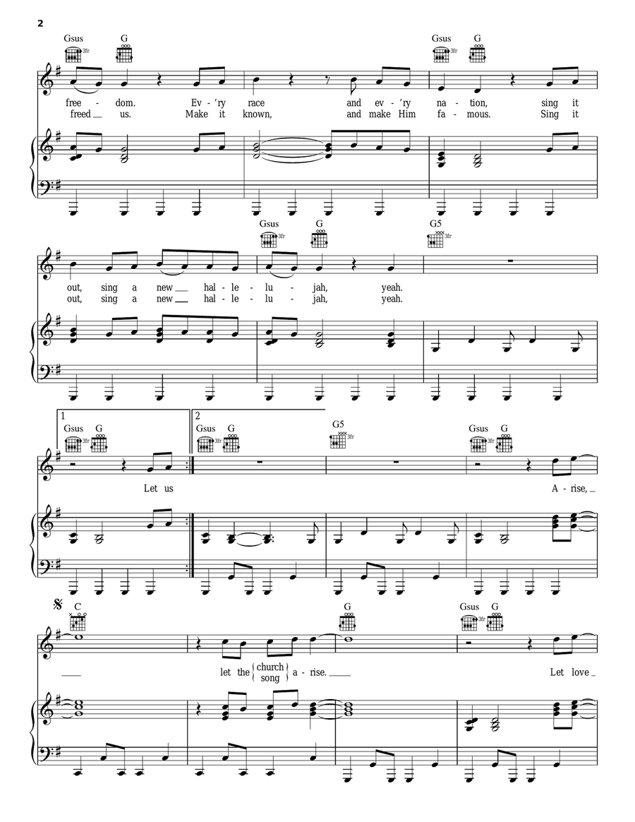 A New Hallelujah A New Hallelujah Piano, Vocal, Guitar scores gallery preview page 2