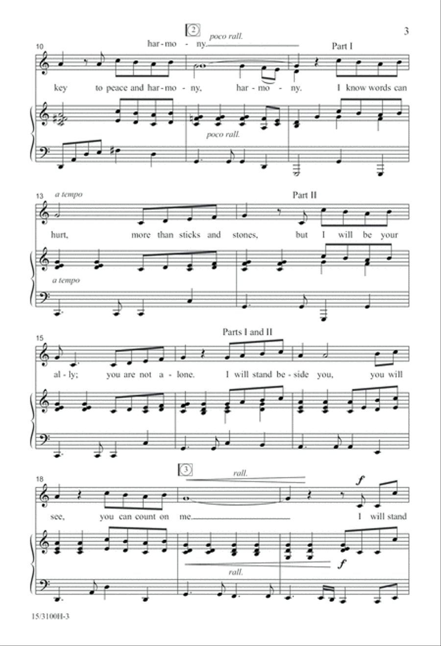I Will Stand Up for You Unison Choir scores gallery preview page 3