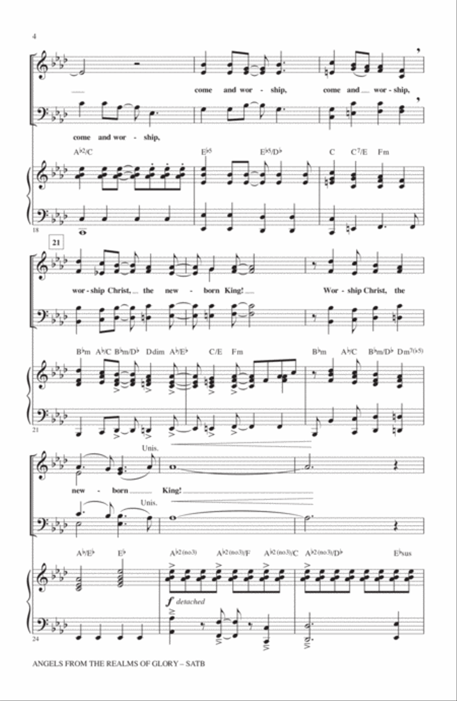 Angels From The Realms Of Glory 4-Part scores gallery preview page 3