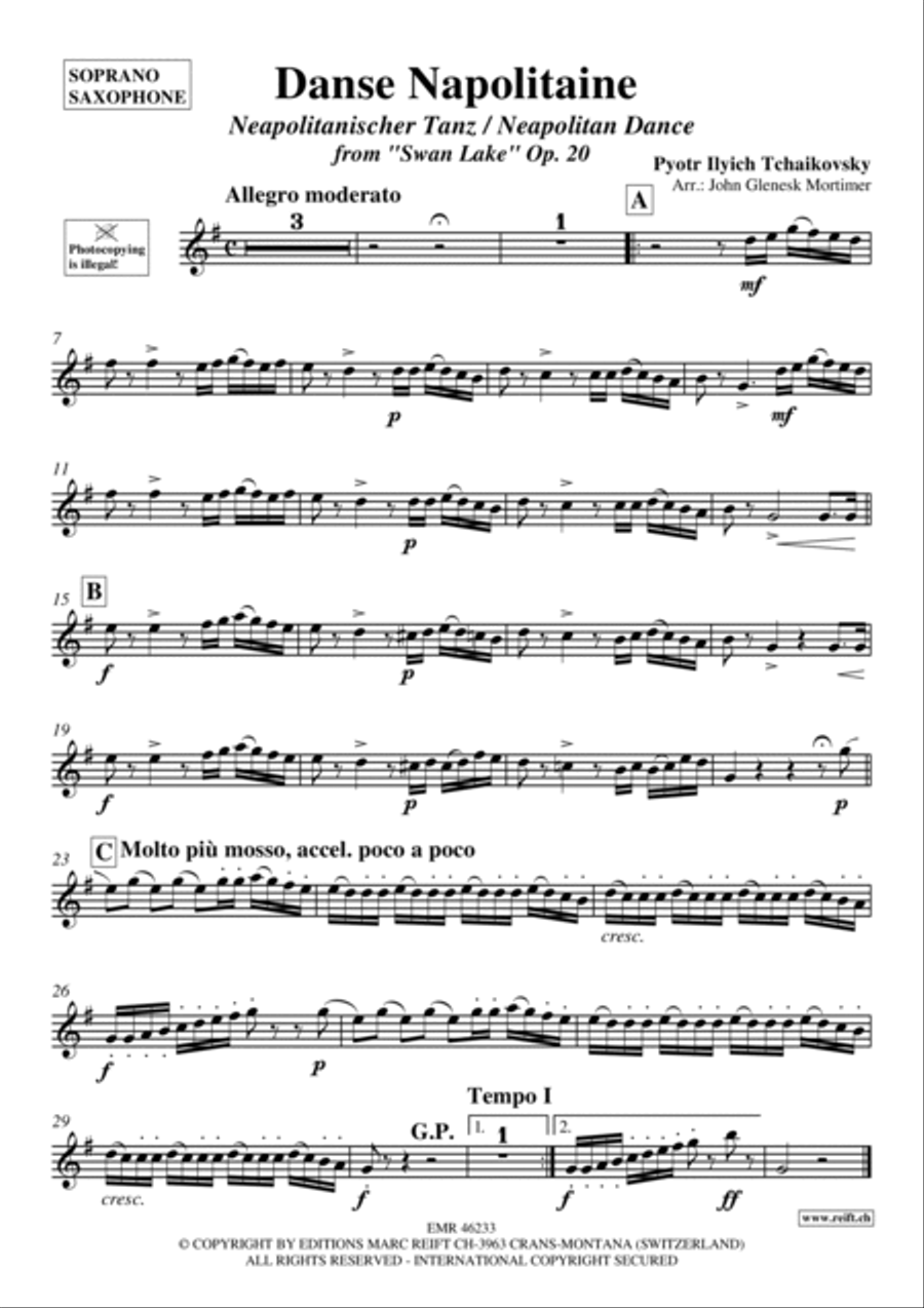 Danse Napolitaine Soprano Saxophone scores gallery preview page 2
