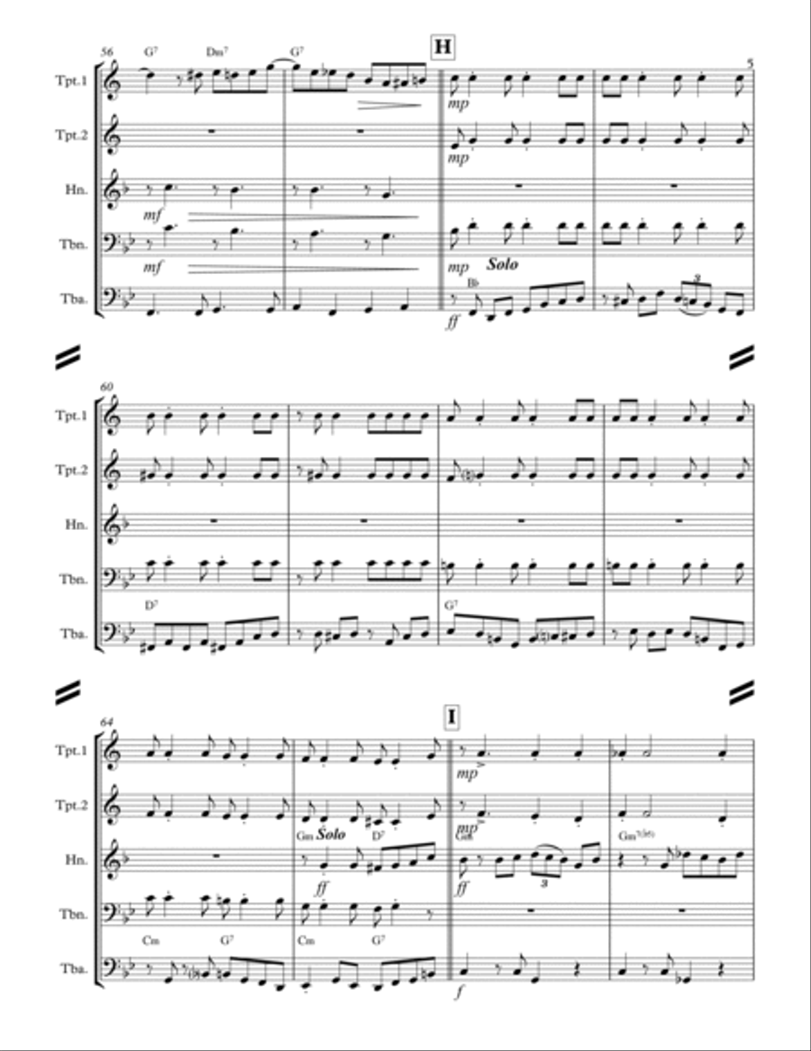 Who’s Sorry Now? (for Brass Quintet) Brass Quintet scores gallery preview page 6