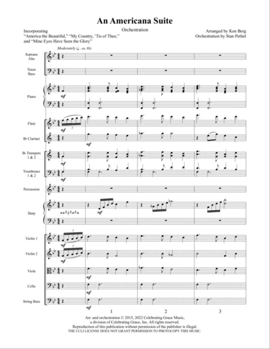 An Americana Suite (Orchestration - Digital) 4-Part scores gallery preview page 3