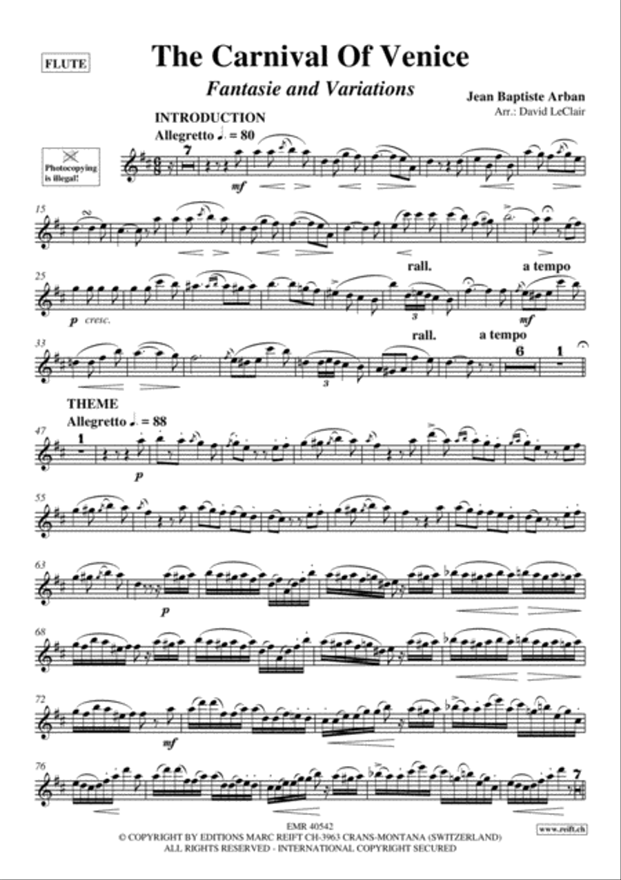 The Carnival Of Venice Flute Solo scores gallery preview page 2