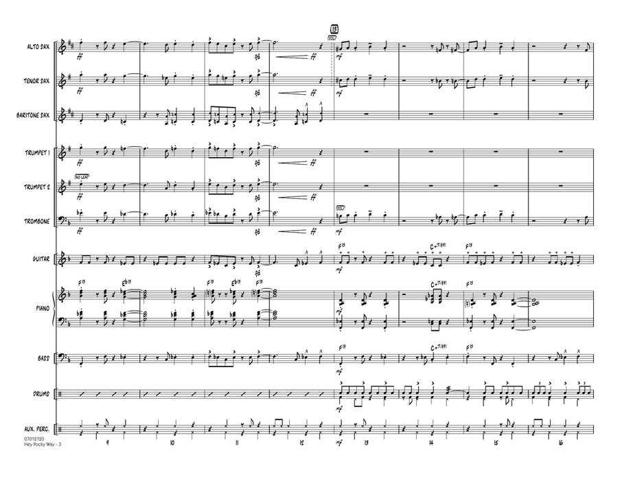 Hey Pocky Way - Full Score Jazz Ensemble scores gallery preview page 3