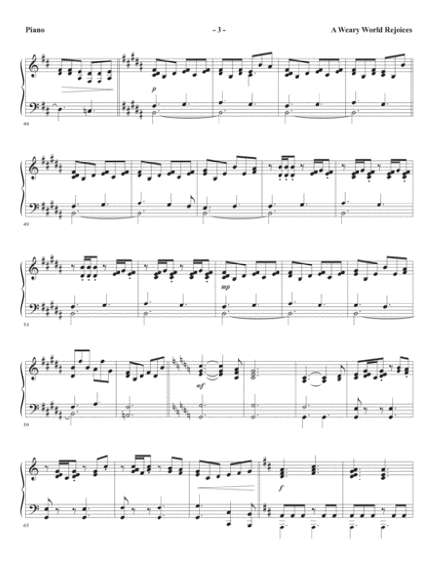 A Weary World Rejoices (A Chamber Cantata For Christmas) - Piano Choir scores gallery preview page 7