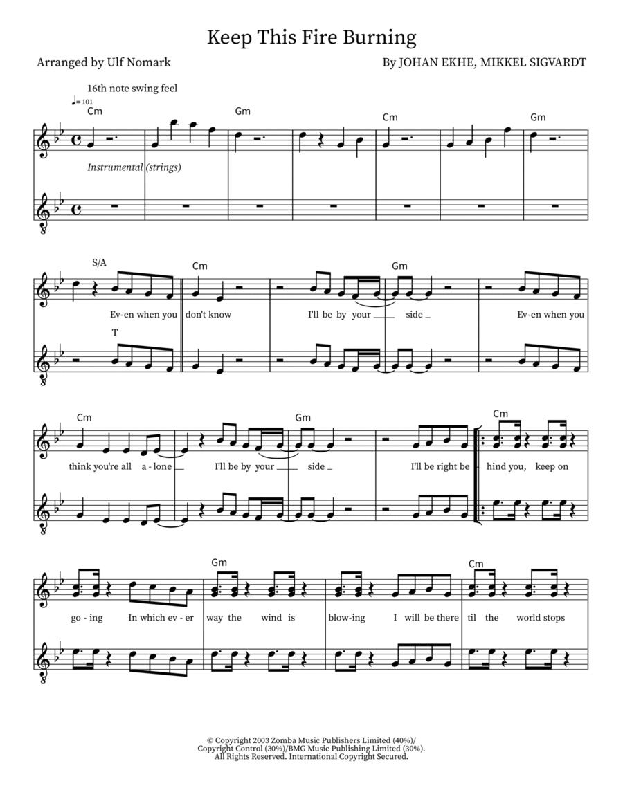 Keep This Fire Burning 3-Part scores gallery preview page 1