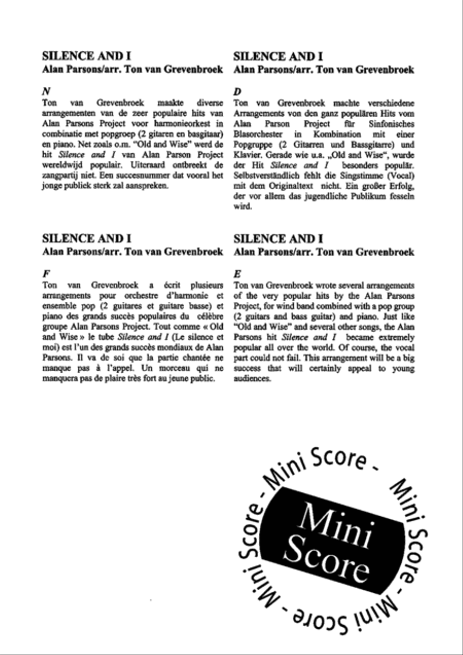 Silence and I Concert Band scores gallery preview page 5